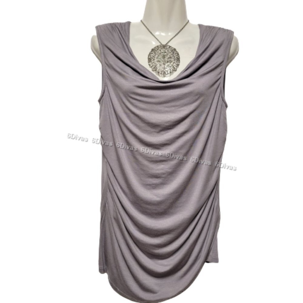 Womens Sleeveless Top, Grey Top, Sleeveless Cotton Blouse Top - S, M, XL- NEW